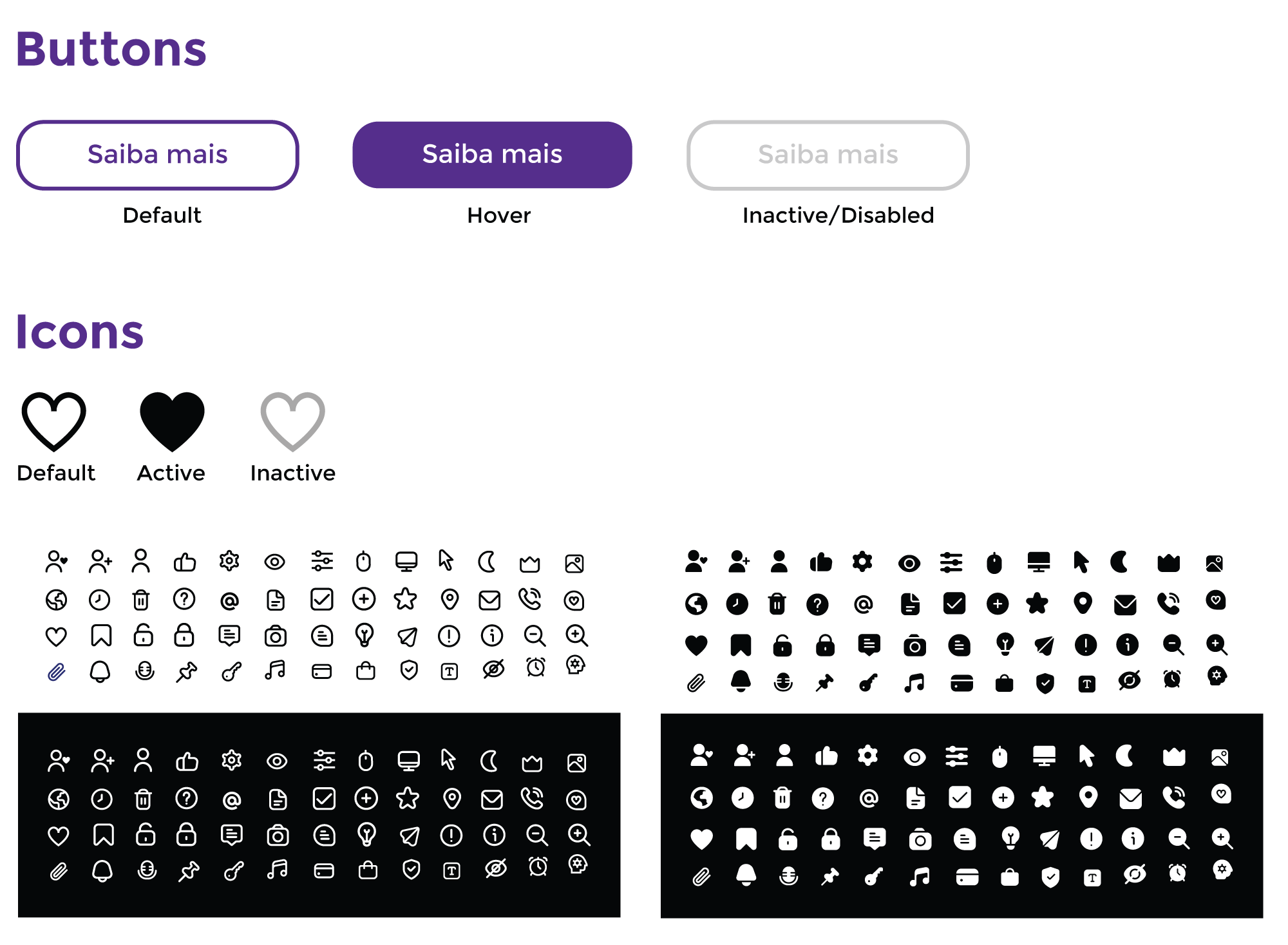 Mirror UI kit — buttons and icons