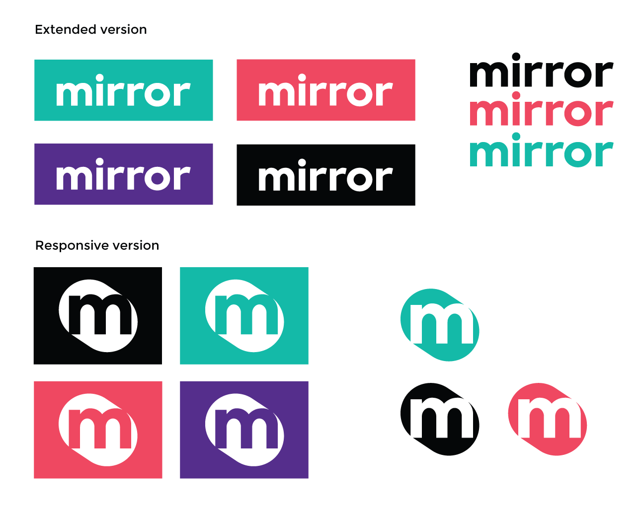 Mirror logo extended and responsive versions