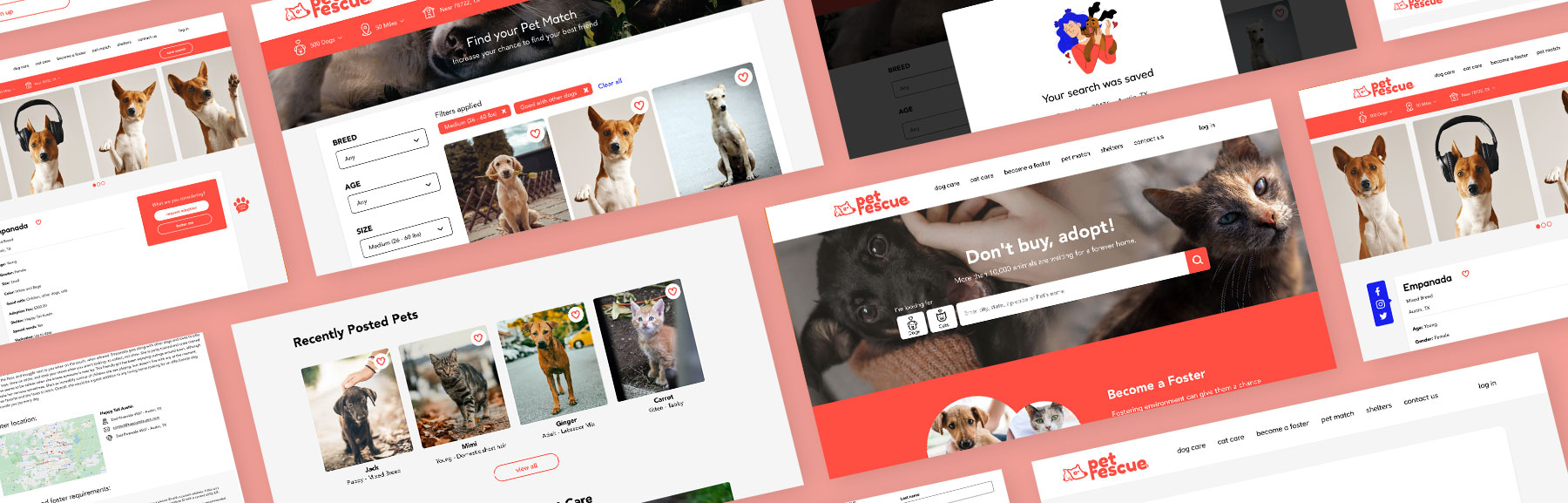 Responsive website for pet rescue